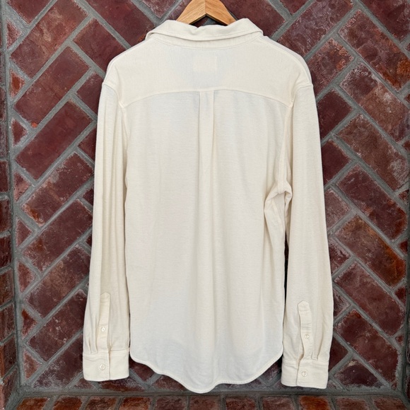 Billy Reid Shirt Women's Size Large Cream Long Sleeve Linen Blend Button Up - Picture 4 of 9